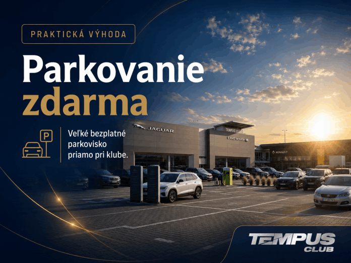 Počas cvičenia v Tempus Club parkujete zadarmo na stráženom parkovisku